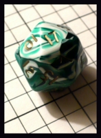 Dice : Dice - 20D - Crystal Caste Green Swirl with Gold Numerals - Ebay May 2012